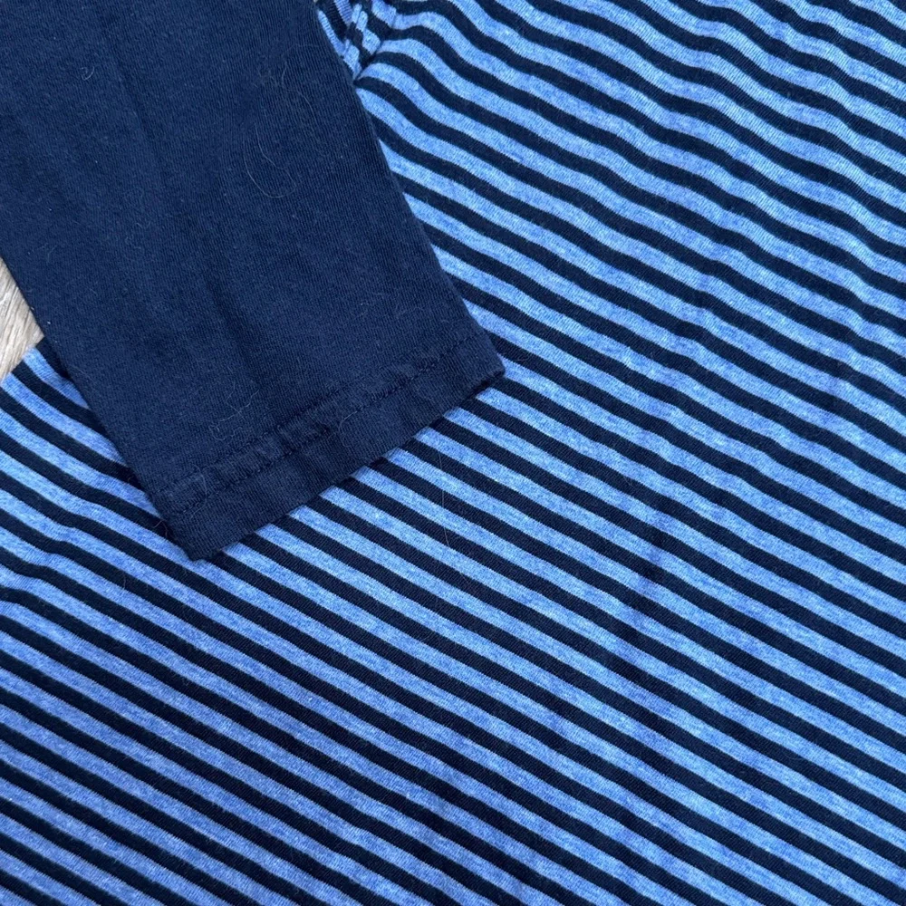 The Children's Place Navy Blue and Light Blue Striped Long Sleeve Tee